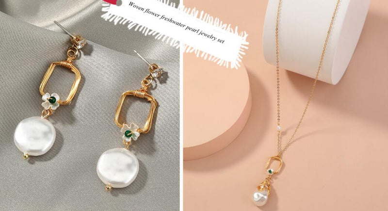 Collier pendentif avec boucles d'oreilles